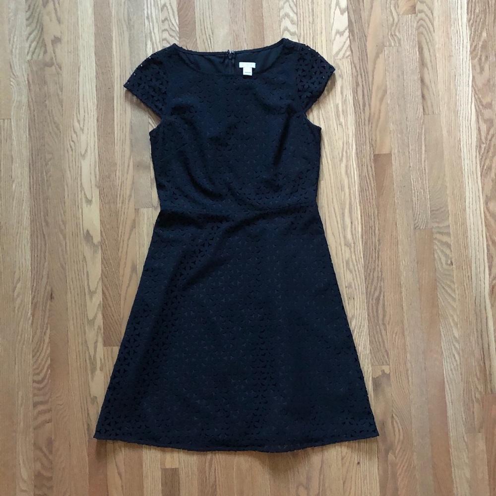 J crew laser cut black dress